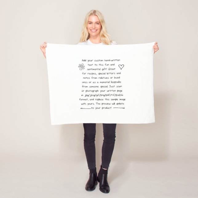 Custom Handwriting Fleece Blanket (In Situ)