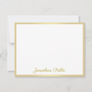 Custom Handwritten Gold Script Text Name Card