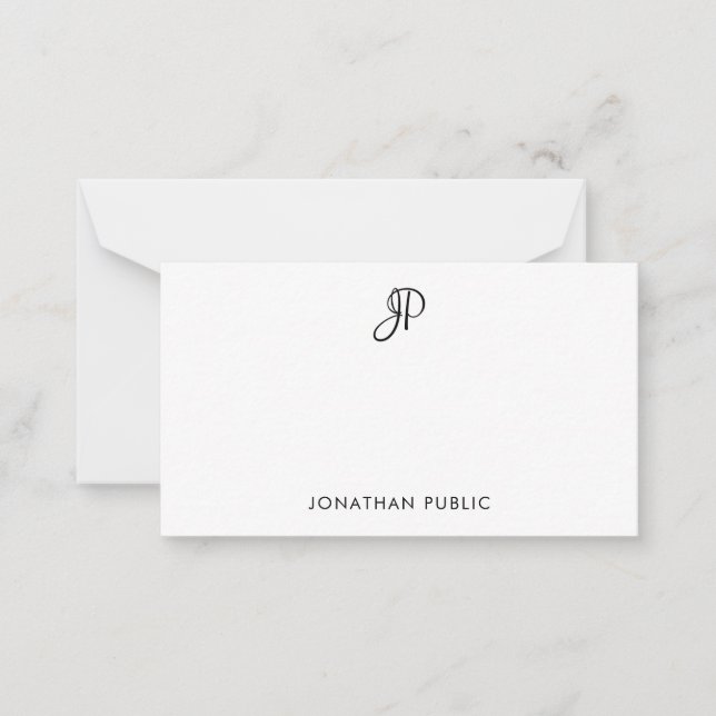 Custom Handwritten Monogram Simple Personalised Card (Front)