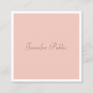 Custom Handwritten Script Modern Elegant Simple Square Business Card