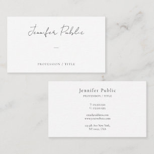 Custom Handwritten Script Modern Simple Template Business Card