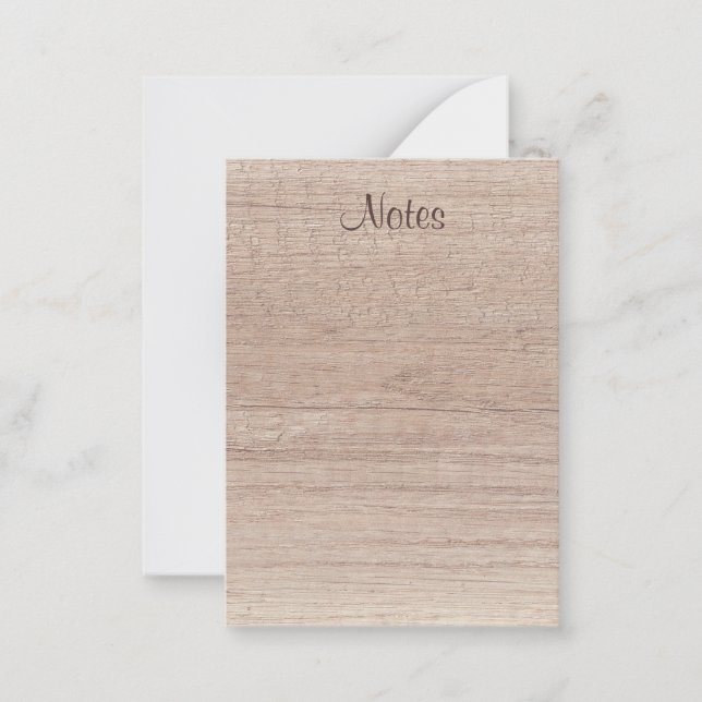 Custom Handwritten Script Natural Wood Look Card (Front)