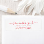 Custom Handwritten Stylish Elegant Return Address Label<br><div class="desc">Modern eyecatching red Handwritten Stylish Elegant Return Address</div>