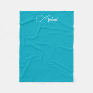Custom Handwritten Text Names Small Azure Blue Fleece Blanket