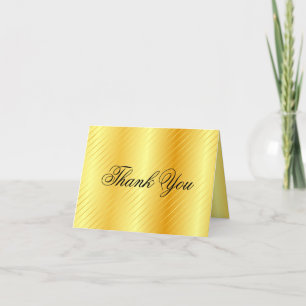 Custom Handwritten Thank You Text Gold Look Card