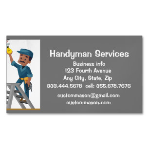 Custom Handyman Services Repair  Magnetic Business Card