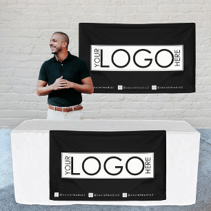 Custom Hanging Banner Sign Logo Social Media Icons