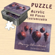 Custom Hanging Christmas Baubles Red acrylic