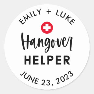 Custom Hangover Helper Wedding Recovery Kit  Classic Round Sticker