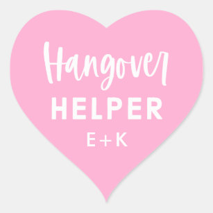 Custom Hangover Helper Wedding Recovery Kit  Heart Sticker