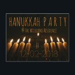 Custom Hanukkah Party Invitation Menorah Candle<br><div class="desc">Custom Hanukkah Party Invitation Party Save The Date,  Typography Menorah Lamp Candles Candlelight Night Photography Background,  you can change the text</div>