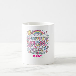 custom Happiest Mum On Earth mothers day gift Coffee Mug