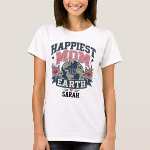 custom happiest mum on earth mothers day gift T-Shirt