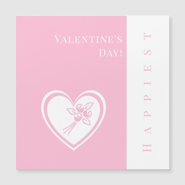 Custom Happiest Valentine's Day Magnetic Card (Front)