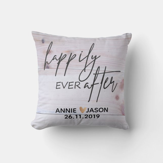 Custom |Happily Ever After | Wedding |Throw Pillow (Front)