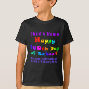 Custom Happy 100th Day of School Kids' T-Shirt