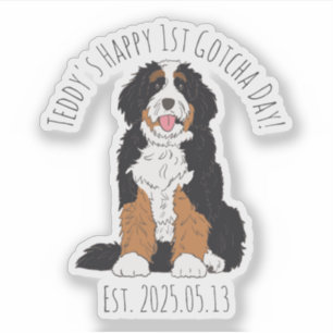 Custom Happy 1st Gotcha Day Bernedoodle Sticker