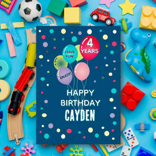 Custom Happy 4th Birthday any child card