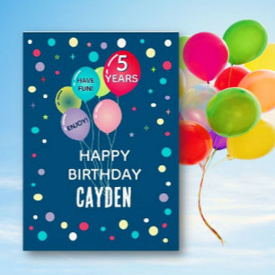 Custom Happy 5th Birthday any child card