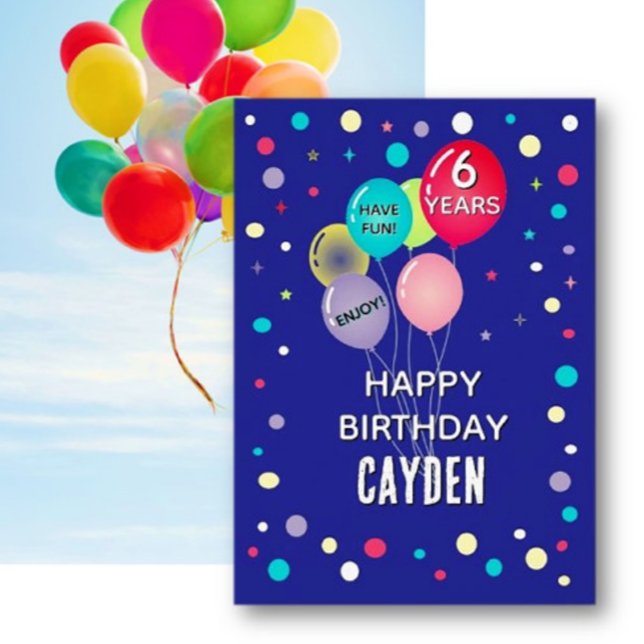 Custom Happy 6TH Birthday any child card (Creator Uploaded)