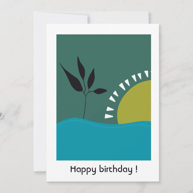 custom happy birthday 30 th green landscape thank you card (Front)
