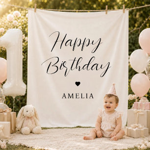 Custom Happy Birthday Baby First 1st Birthday Name Tapestry