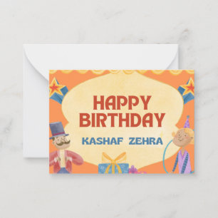 Custom Happy Birthday Card for Kids - Kashaf Zehra