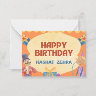 Custom Happy Birthday Card for Kids - Kashaf Zehra