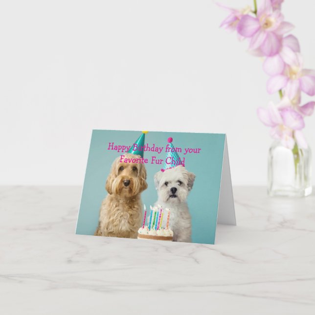Custom Happy Birthday from Your Favourite Fur Chil Card (Orchid)