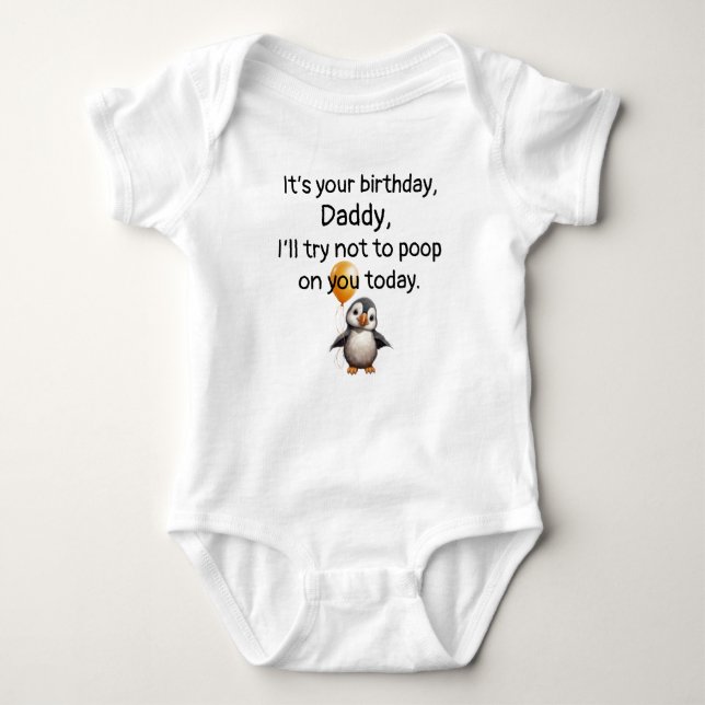 Custom Happy Birthday, Funny Gift From Baby,  Baby Bodysuit (Front)
