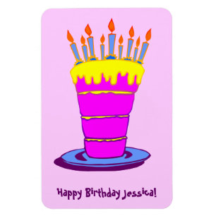 Custom Happy Birthday Giant Cake Art Magnet