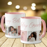 Custom Happy Birthday Grandma 5 Photo Collage Pink Mug<br><div class="desc">Happy birthday mug with photos to make your birthday wishes to grandma extra special.</div>