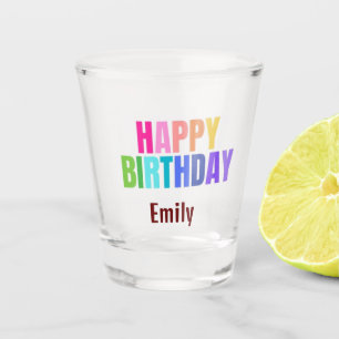 Custom Happy Birthday Grandma Photo Collage Pink Shot Glass
