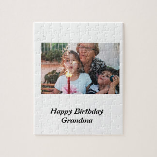 Custom Happy Birthday Grandma Photo    Jigsaw Puzzle