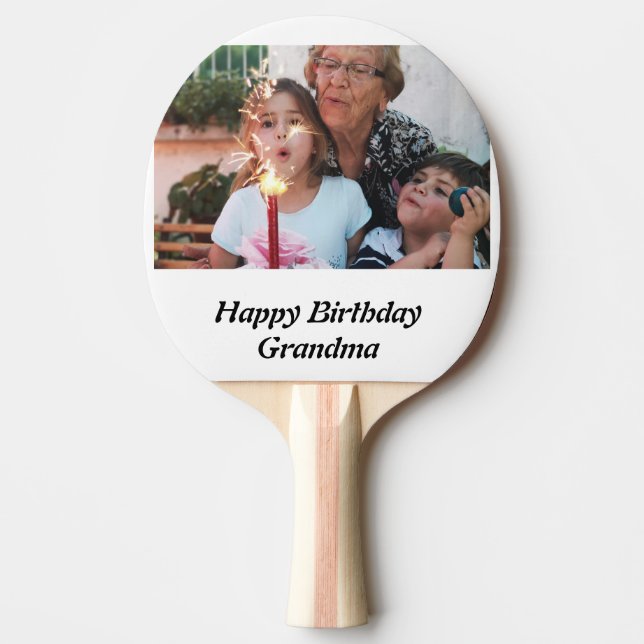 Custom Happy Birthday Grandma Photo  Ping Pong Paddle (Front)
