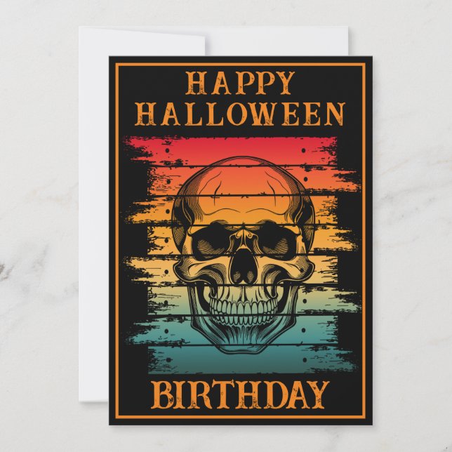 CUSTOM HAPPY BIRTHDAY HALLOWEEN PARTY CELEBRATION INVITATION (Front)