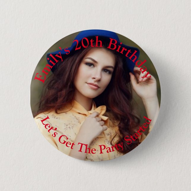 Custom Happy Birthday let's get party  6 Cm Round Badge (Front)