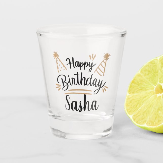 Custom Happy Birthday Party  Shot Glass (Front)