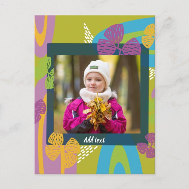 Custom Happy birthday photo toddler colourful  Postcard (Front)