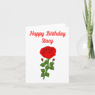 Custom Happy Birthday ! Pretty flower - Rose ! Card
