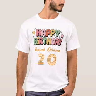 Custom Happy Birthday T-Shirt with Name & Age Numb
