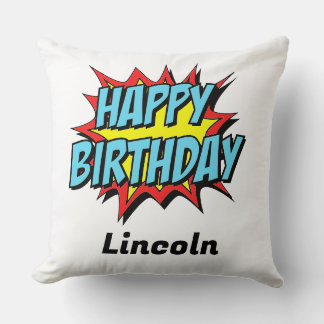 Custom Happy Birthday Throw Pillow