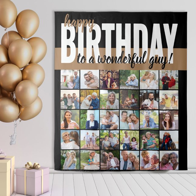 Custom Happy Birthday to .. 30 Photo Collage Tapestry (Creator Uploaded)