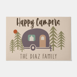Custom Happy Camper doormat, Camping Lovers Doormat