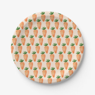 Custom - Happy Easter - Carrots in a row Paper Plate