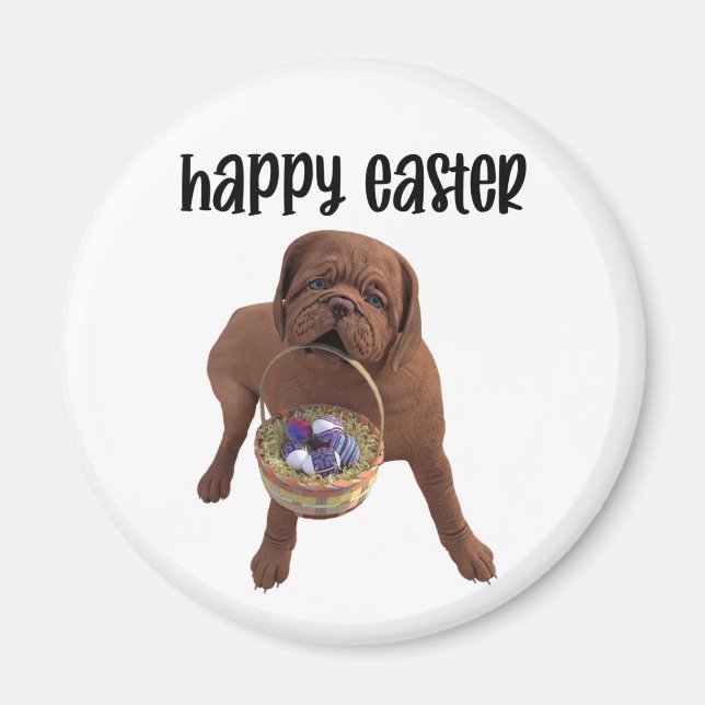 Custom Happy Easter Dog Magnet (Front)