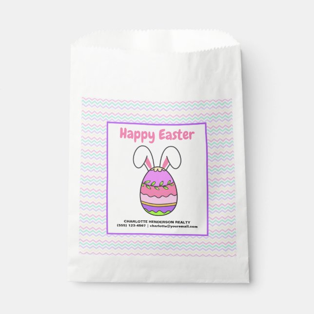 Custom Happy Easter Egg Party Goodie Favour Bag (Front)