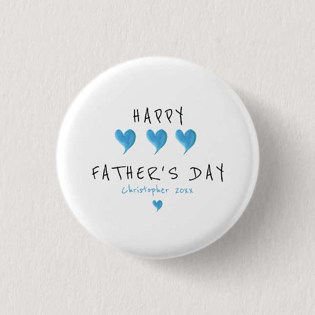 Custom Happy Father's Day Cute Boy 3 Cm Round Badge (Front)