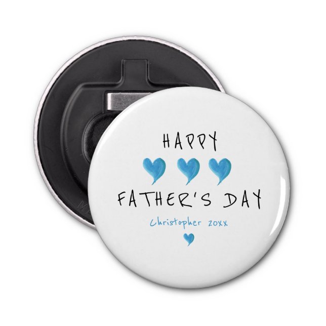 Custom Happy Father's Day Cute Boy Bottle Opener (Front)