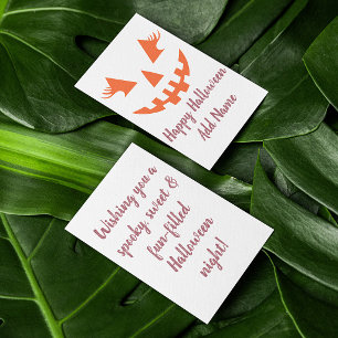 Custom Happy Halloween Jack O Lantern Pumpkin Card